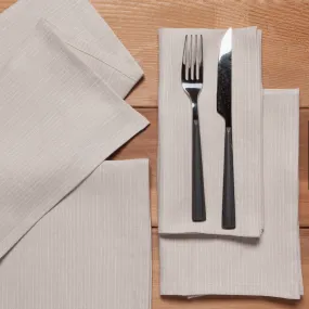 Linen Napkins- Set of 4- Dove Gray Pinstripe