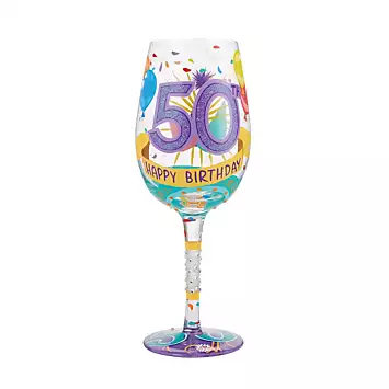 Lolita Happy 50th Birthday Wine Glass | Kaleidoscope