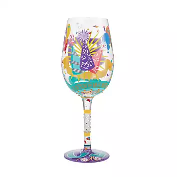 Lolita Happy 50th Birthday Wine Glass | Kaleidoscope