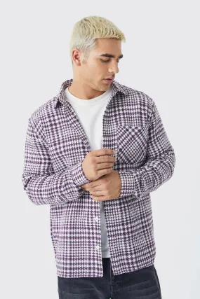 Long Sleeve Textured Flannel Shirt Jacket