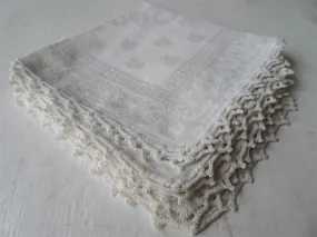 LOVELY Antique Irish Linen Napkins,Damask Linen Napkin Set,Wedding Gift,Housewarming Gift, Elegant Dining,Collectible Vintage Ta