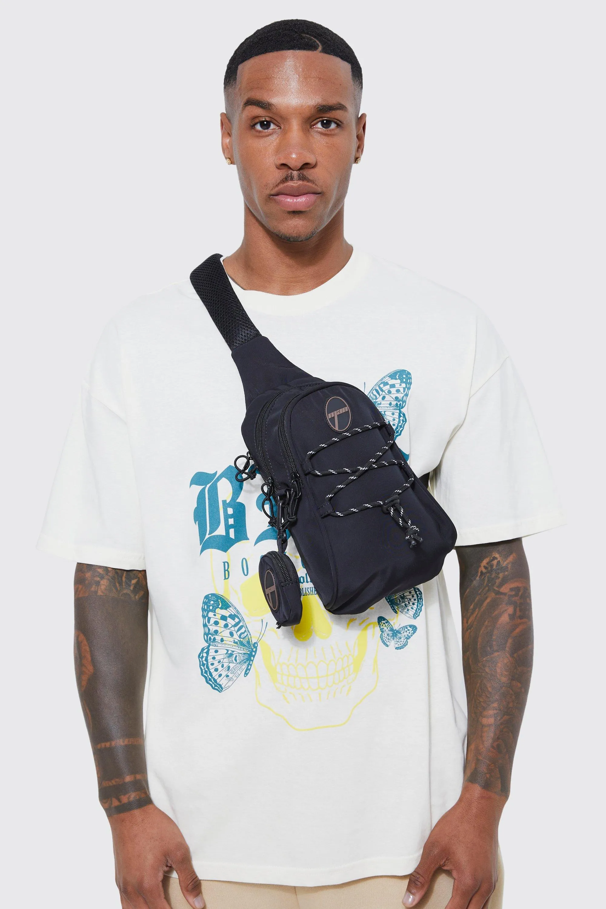 Man Cross Body Nylon Bag | boohooMAN UK