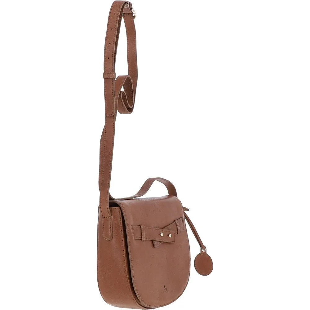 Medium Leather Cross Body Bag Nut - 63009