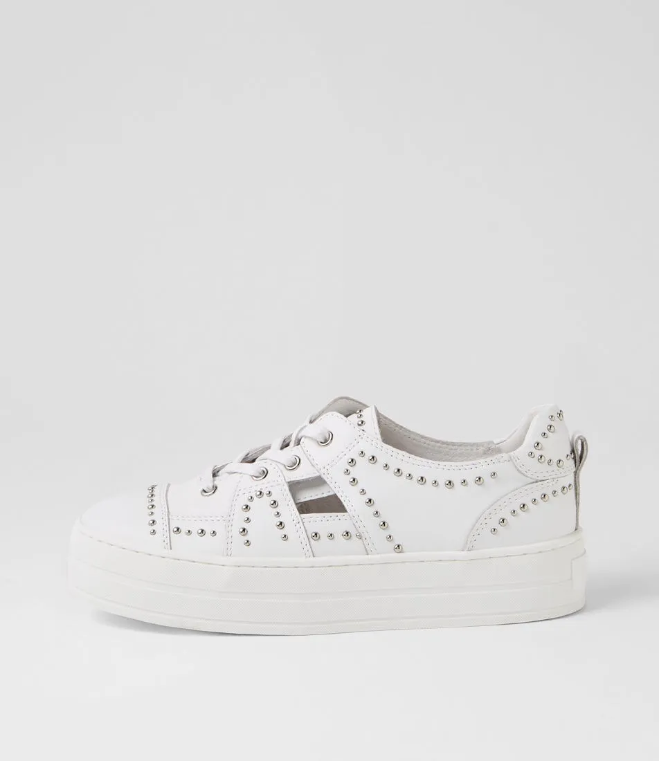 MIDAS Senter White Leather Sneakers