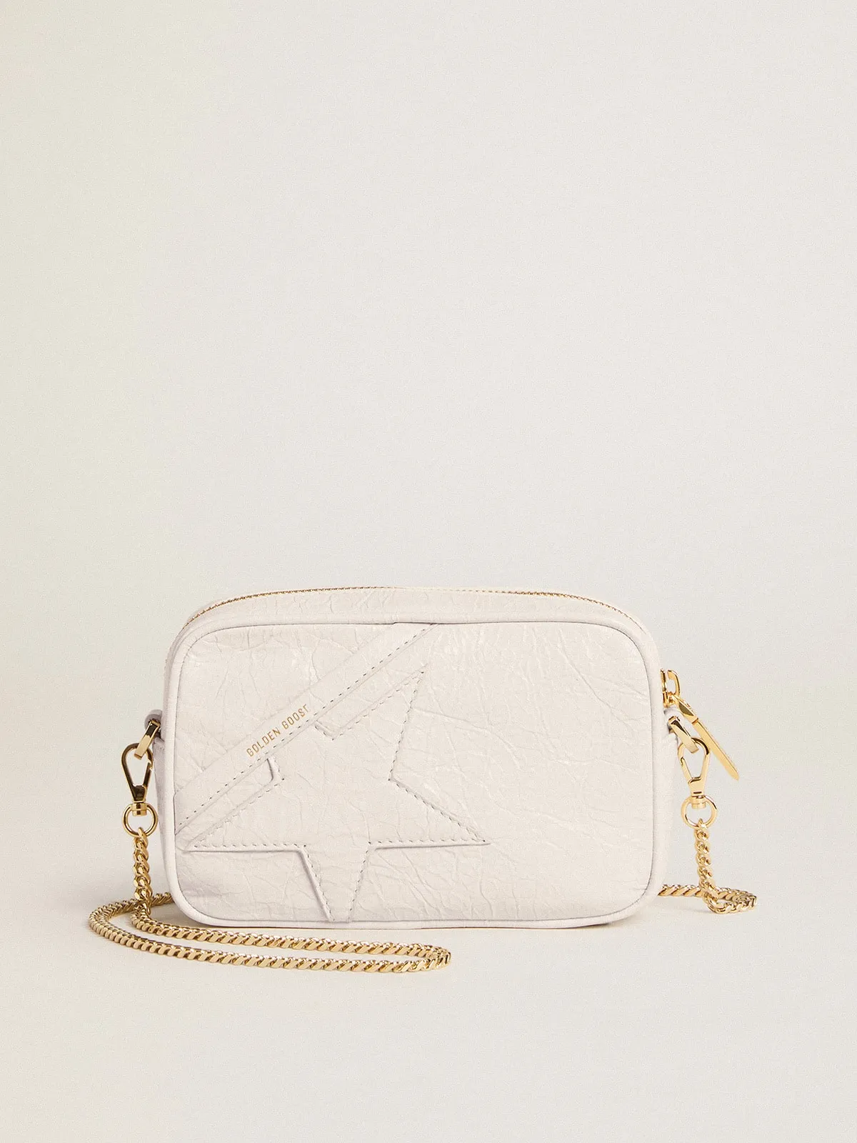 Mini Star Bag in butter-white leather with tone-on-tone star