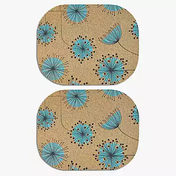 MissPrint Set of 2 Dandelion Cork Placemats | Kaleidoscope