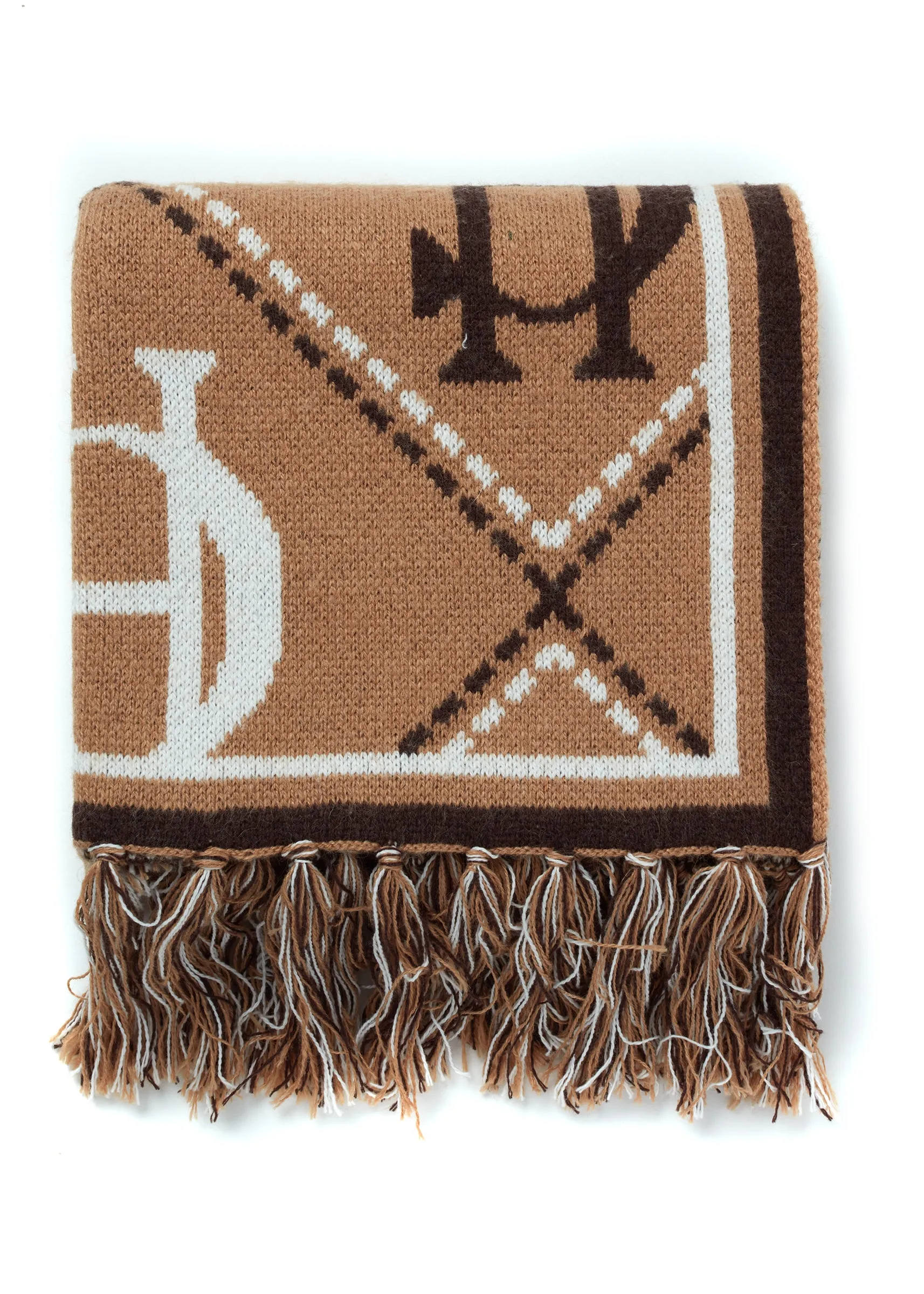 Monogram Scarf (Camel)