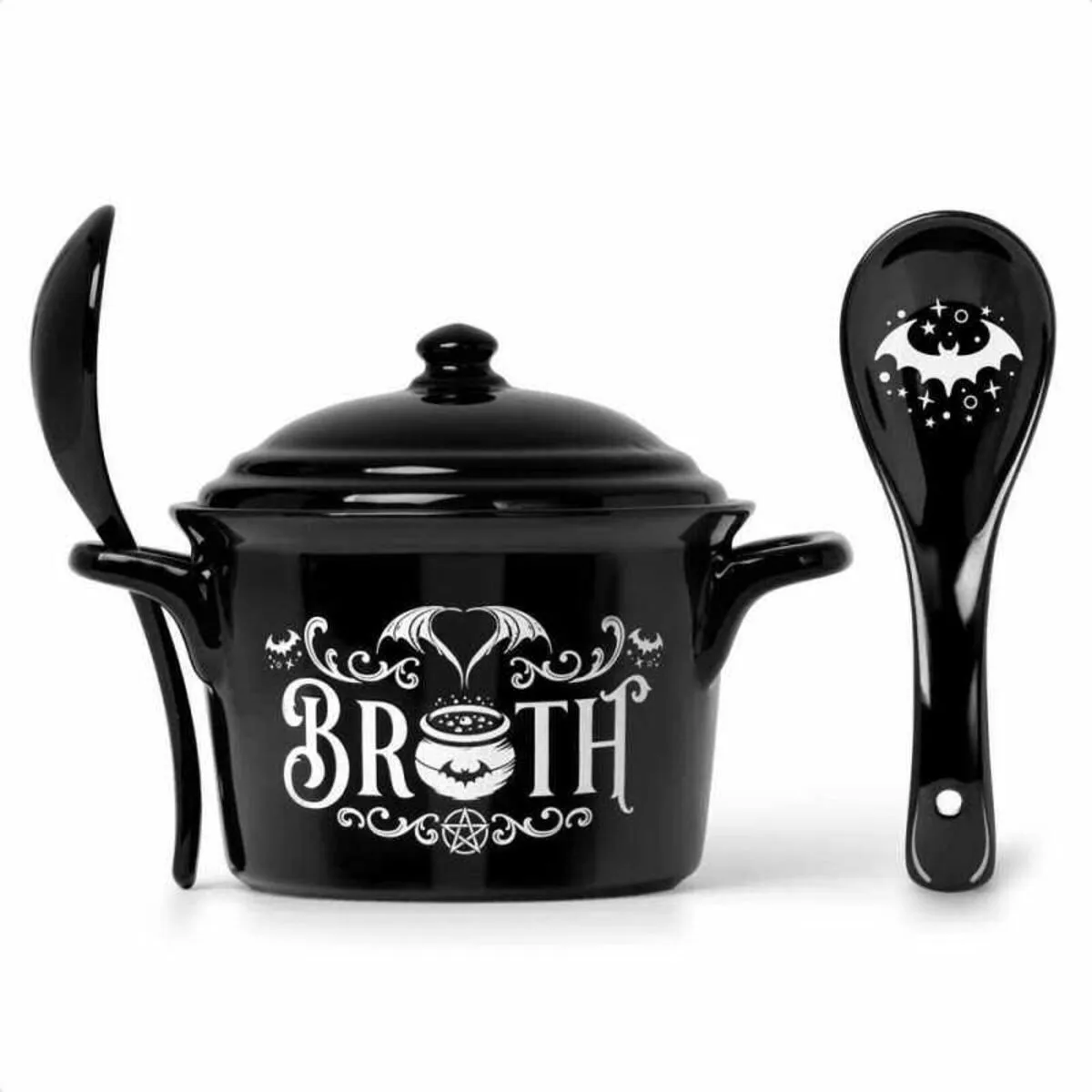 mug with spoon ALCHEMY GOTHIC - Bat Broth - MRB2  -  Metal-shop