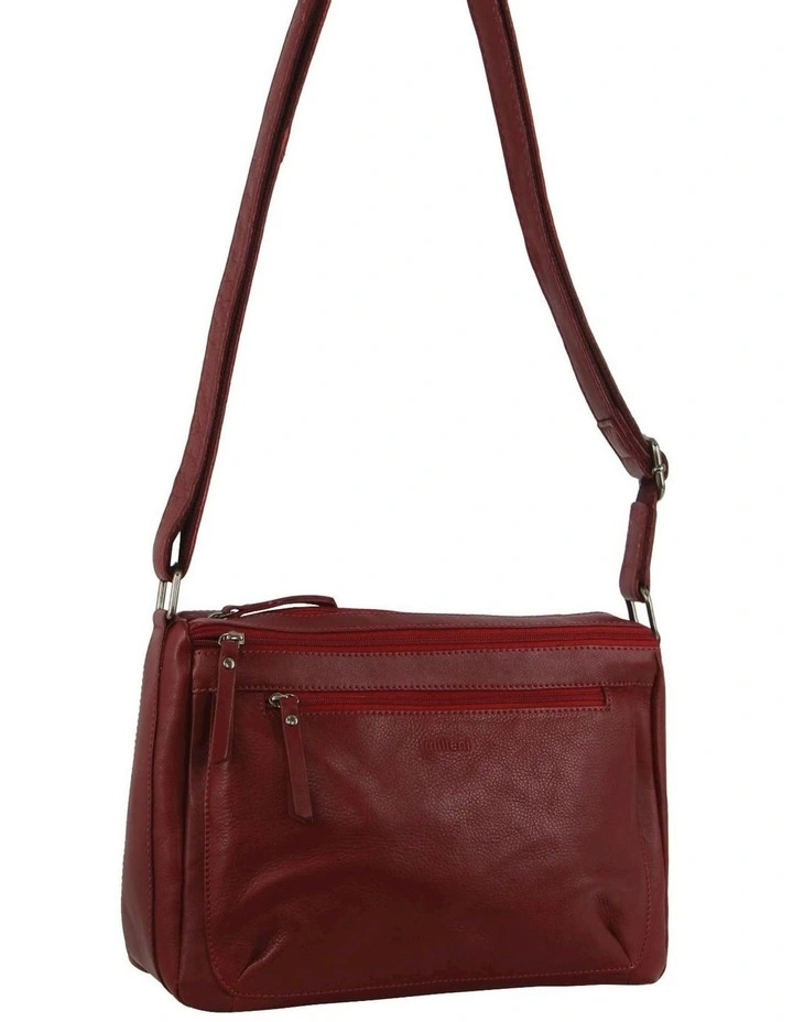 Nappa Leather Cross-Body Bag in Red