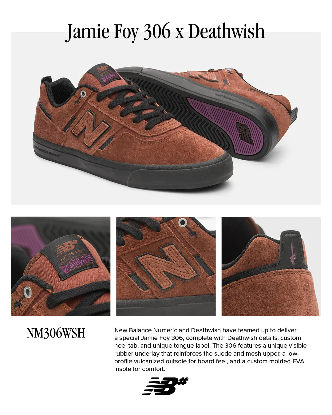 New Balance Numeric Jamie Foy 306 Deathwish Brown/Black