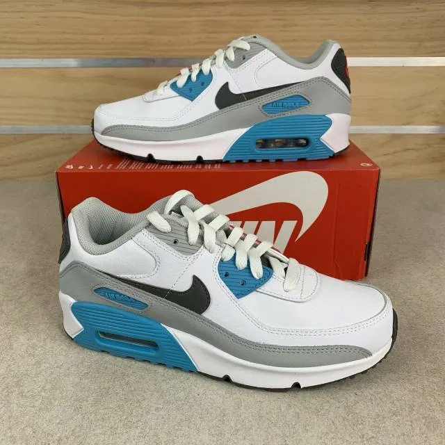 Nike Air Max 90 LTR GS White Iron Grey Chlorine Blue