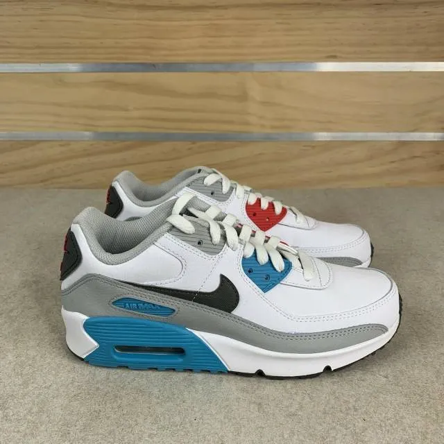 Nike Air Max 90 LTR GS White Iron Grey Chlorine Blue