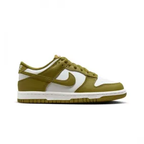 Nike Big Kids Dunk Low (white / pacific moss)