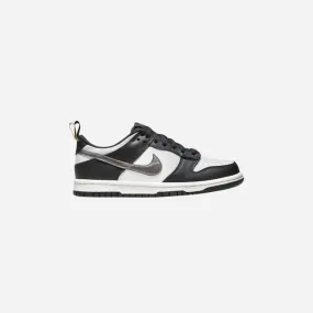 NIKE  NIKE DUNK LOW BLACK WHITE METALLIC (GS)