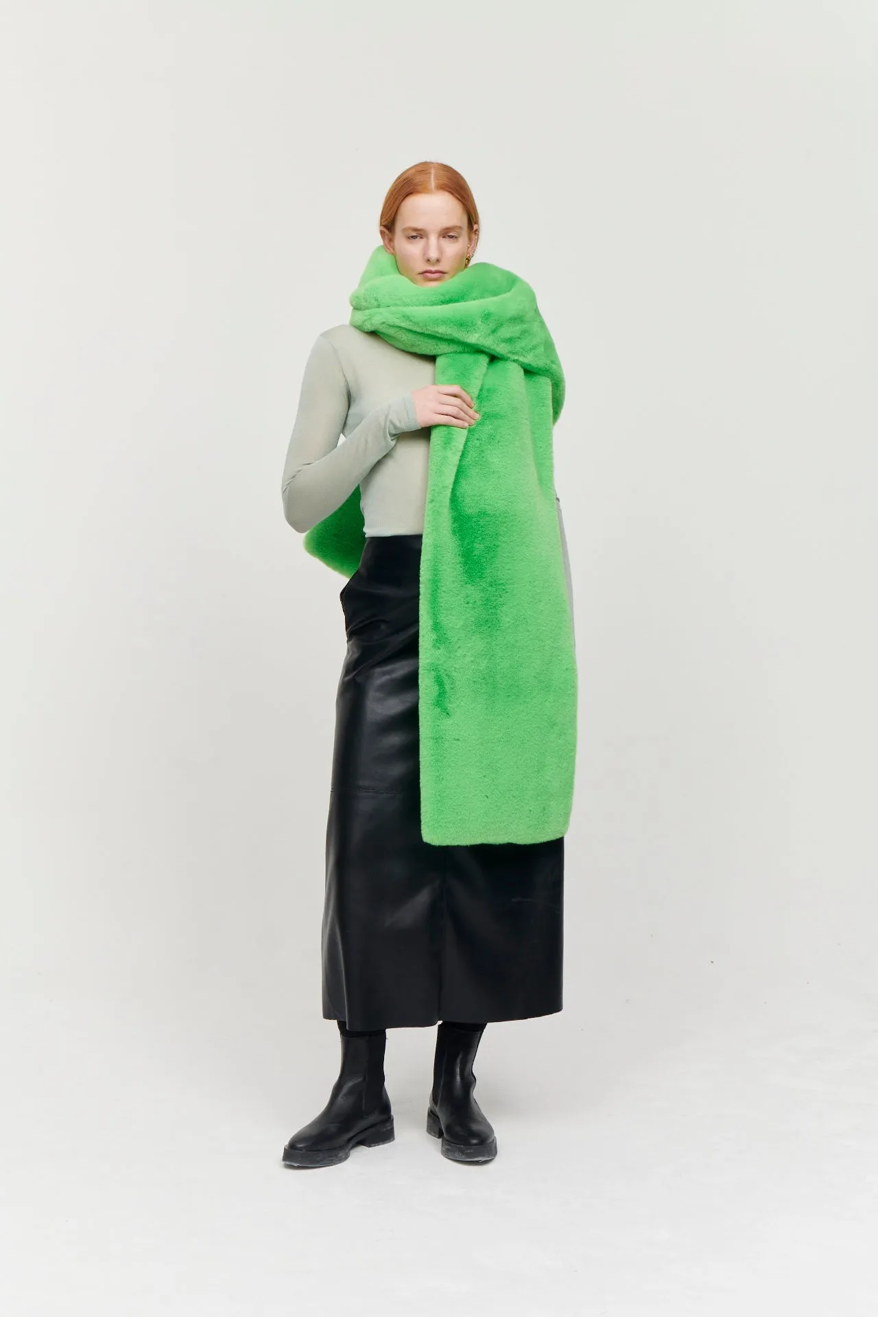 OLIVIA OVERSIZED SCARF NEON GREEN