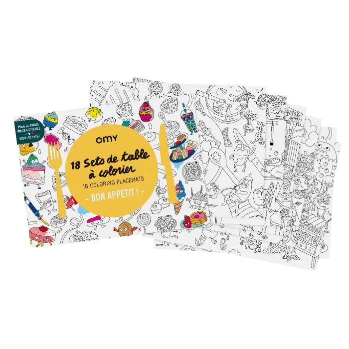 Omy Colouring Placemats Bon Apetit