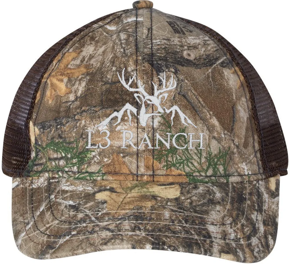 Outdoor Cap Mesh-Back Camo with Flag Undervisor Cap