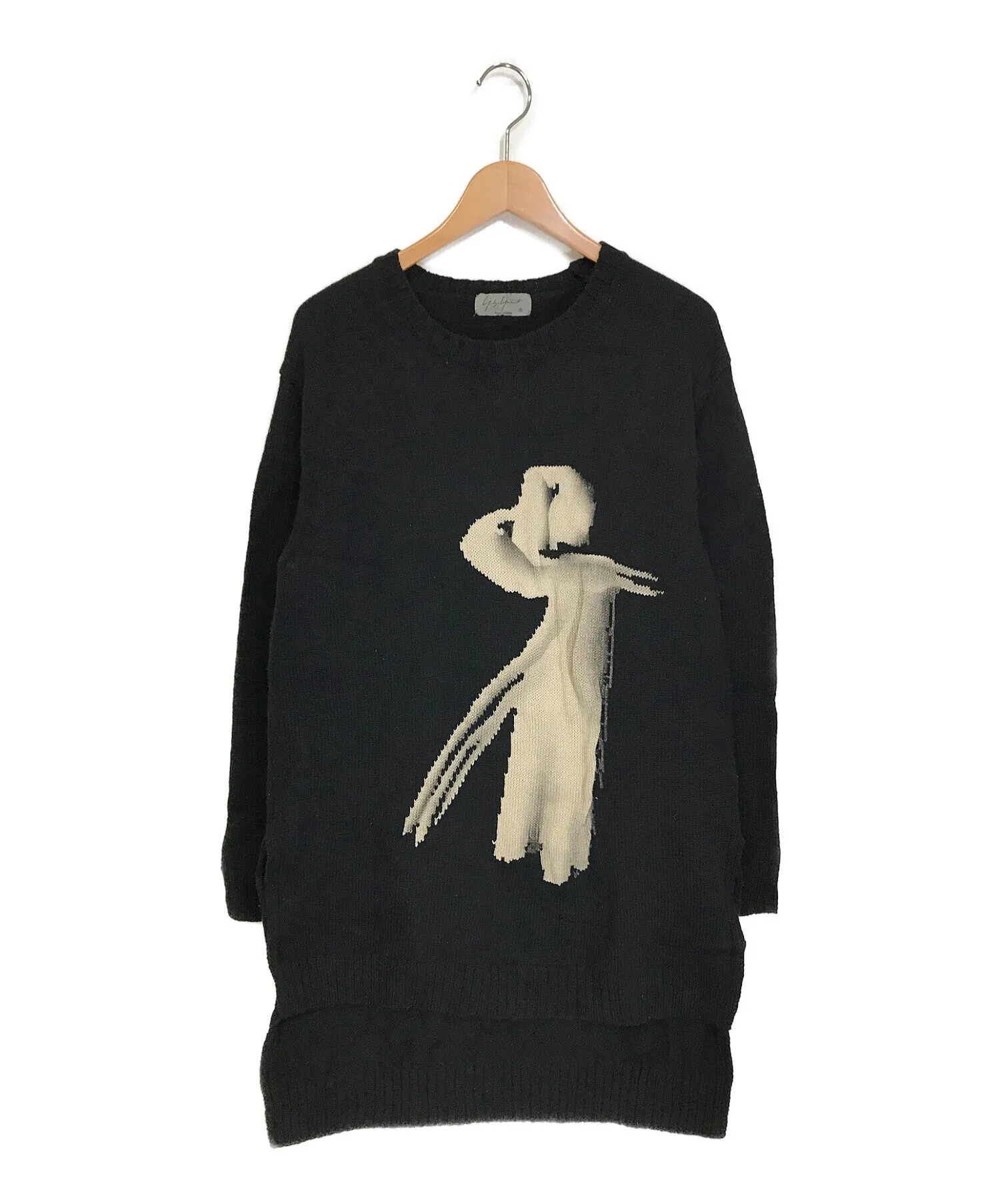 [Pre-owned] YOHJI YAMAMOTO POUR HOMME 18AW Girl Pattern Intersia Pullover Knit HV-K03-884