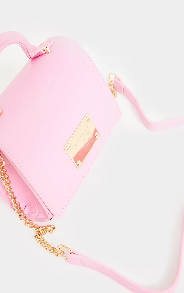 Prettylittlething Pink Metal Detail Cross Body Bag