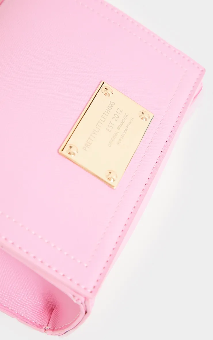 Prettylittlething Pink Metal Detail Cross Body Bag