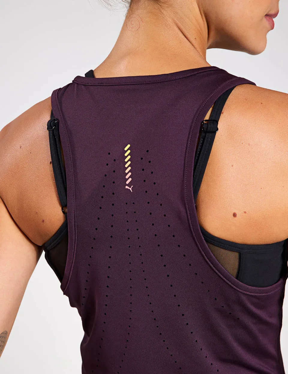 PUMA RUN CLOUDSPUN Running Tank - Midnight Plum