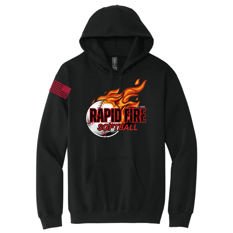 Rapidfire Softstyle Pullover Hooded Sweatshirt | Red Flames Print or Green Flames Print