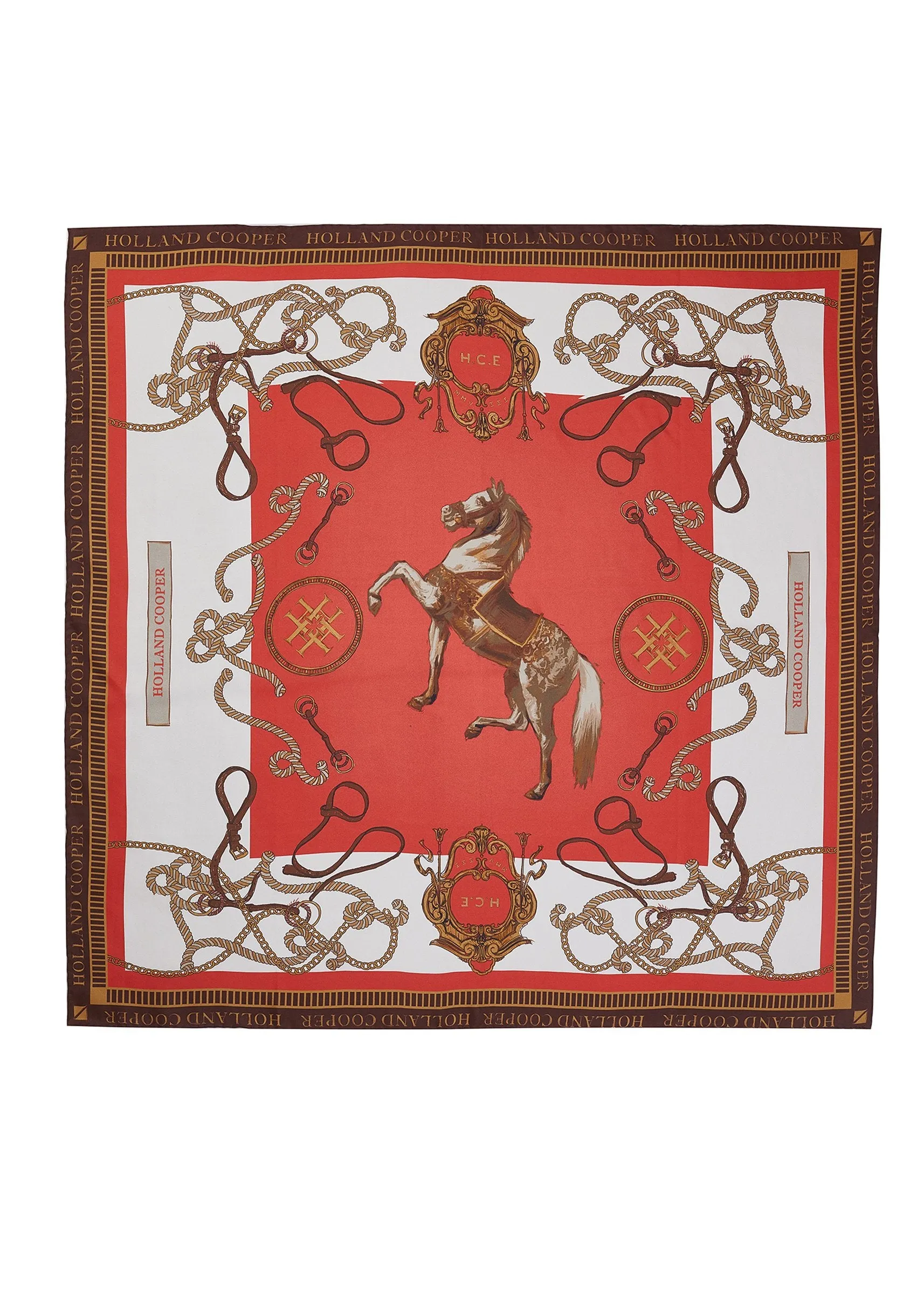 Regal Horse Silk Scarf (Sienna)