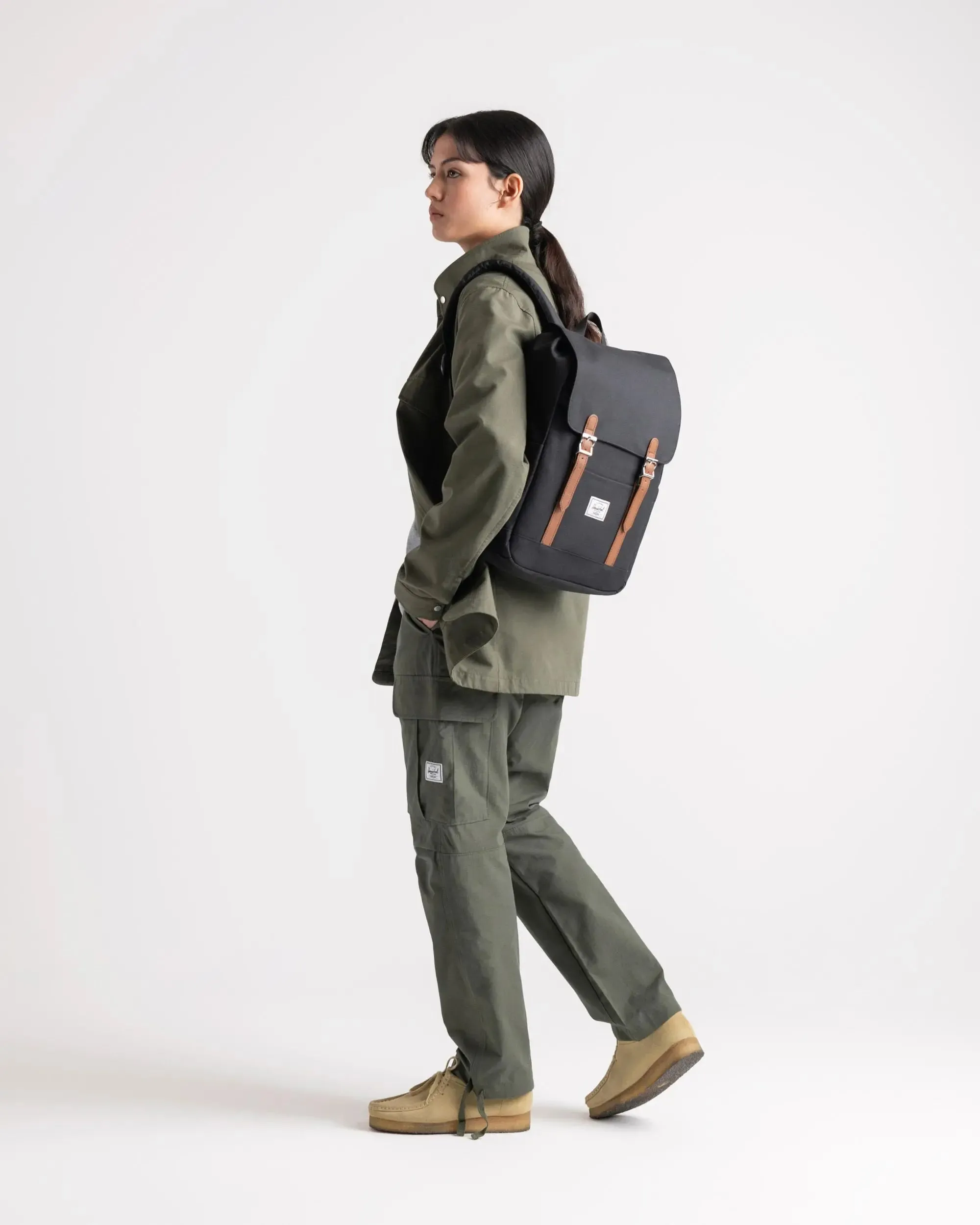 Retreat Small Backpack (Seagrass + White Stitch)