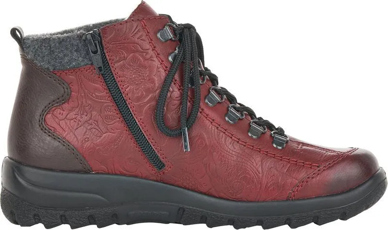 Rieker Red Short Lace Up Boot