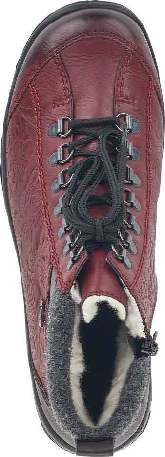 Rieker Red Short Lace Up Boot