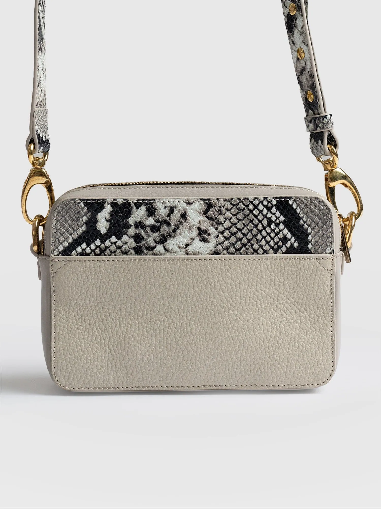 Saffiano Cross-Body Bag - Nude Snake