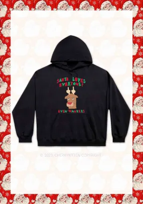 Santa Loves Everyone Christmas Y2K Hoodie Cherrykitten