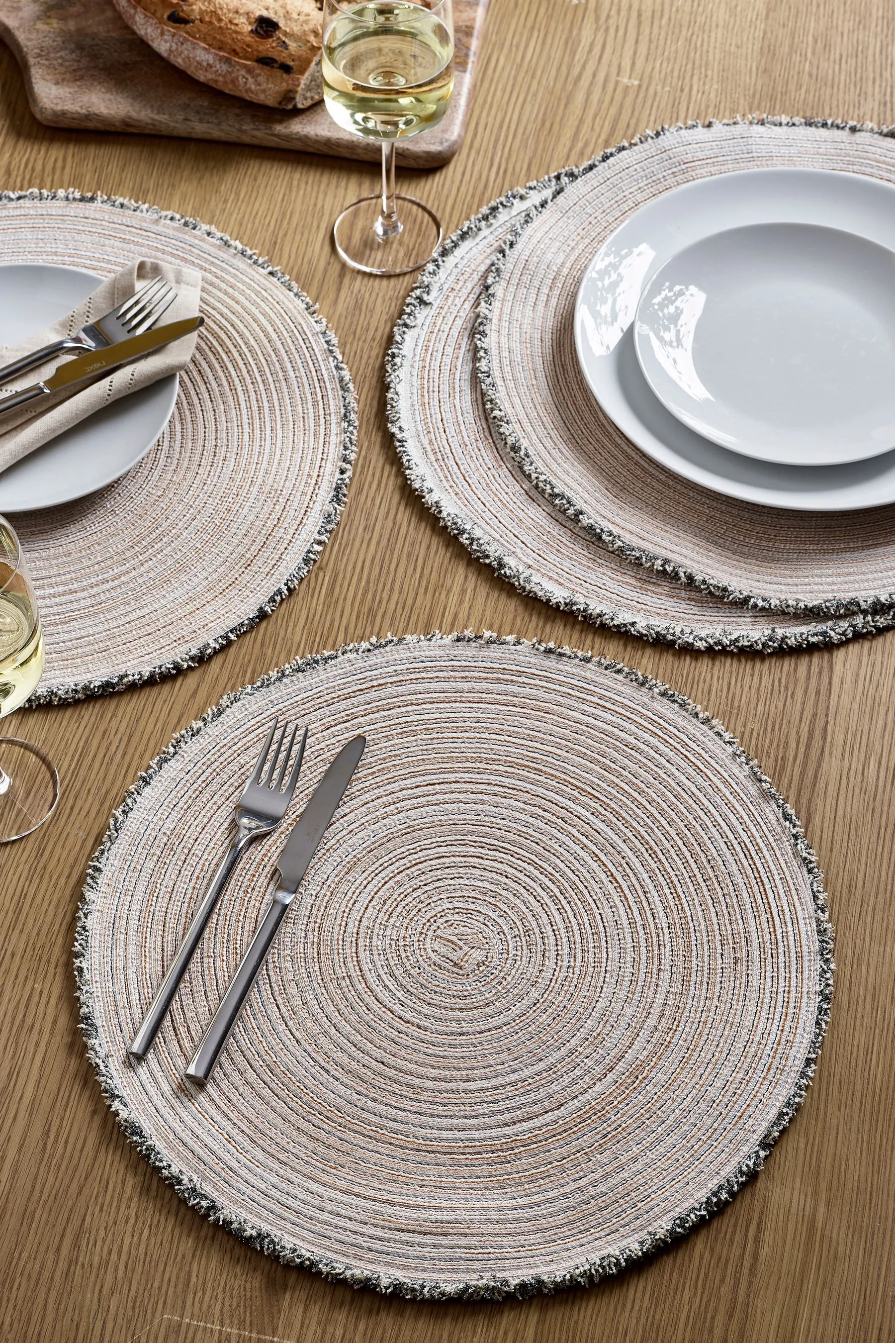 Set of 4 Natural Fringe Placemats