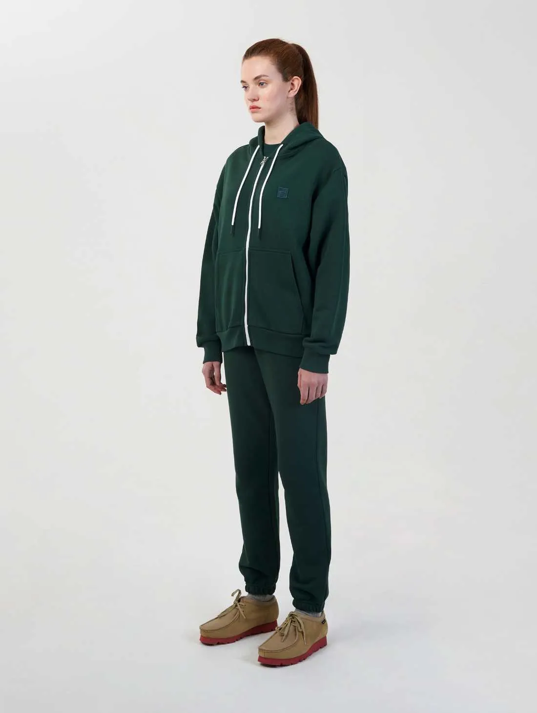 SIGNATURE BASIC FULL ZIP-UP HOODIE-GREEN