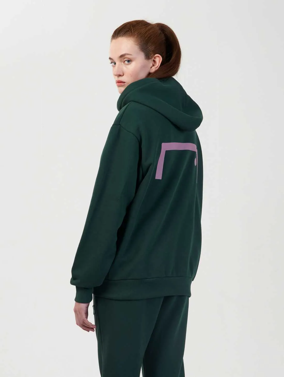 SIGNATURE BASIC FULL ZIP-UP HOODIE-GREEN