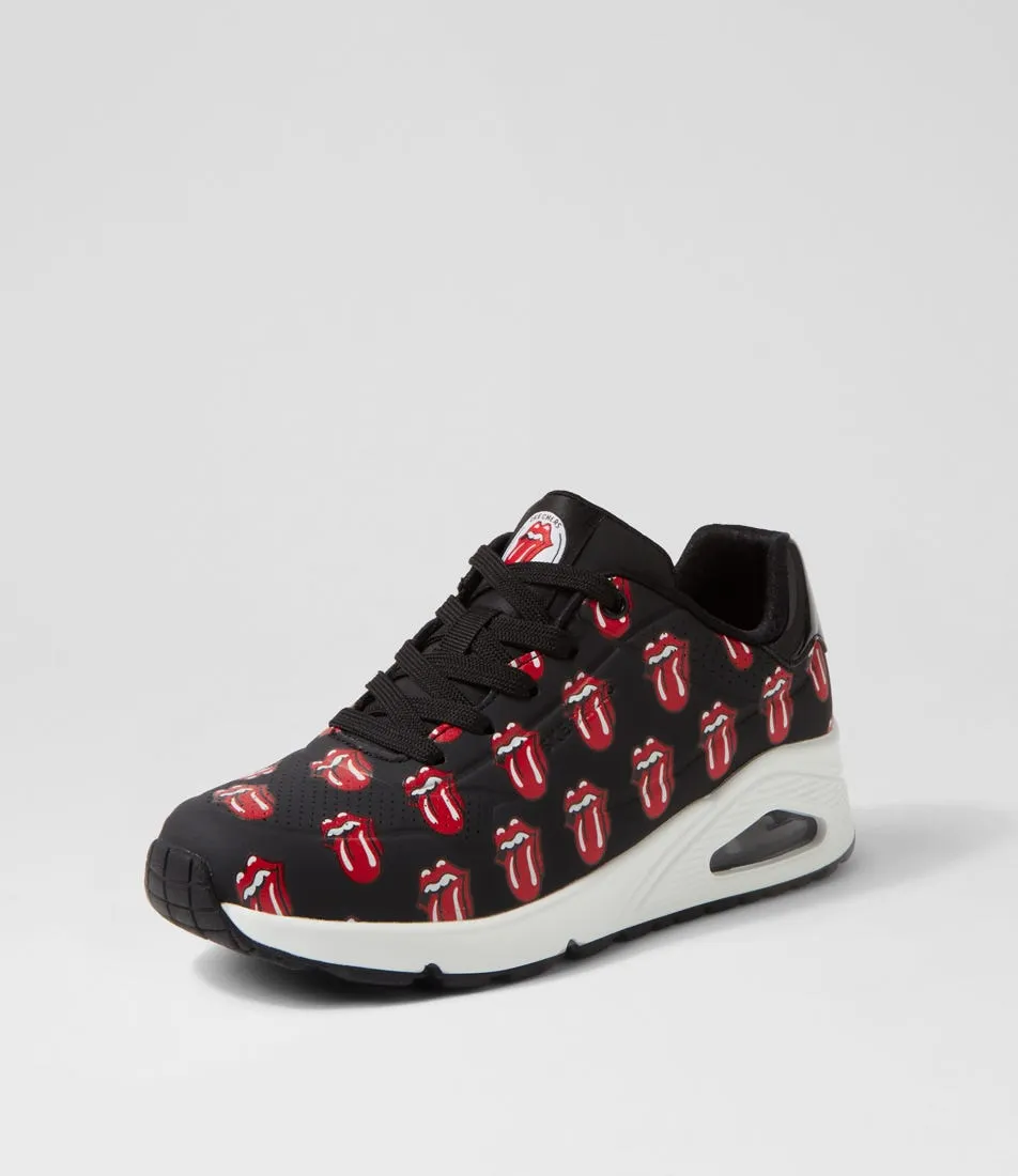 SKECHERS Uno Black Red Sneakers