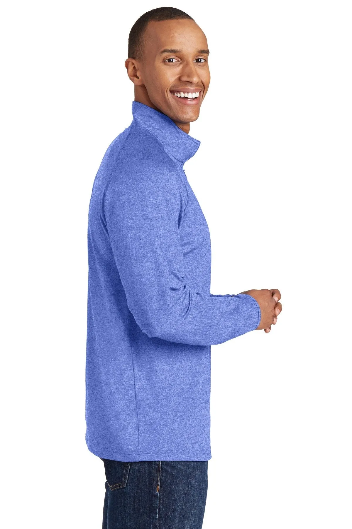 Sport-Tek Sport-Wick Stretch 1/2-Zip Pullover ST850 True Royal Heather