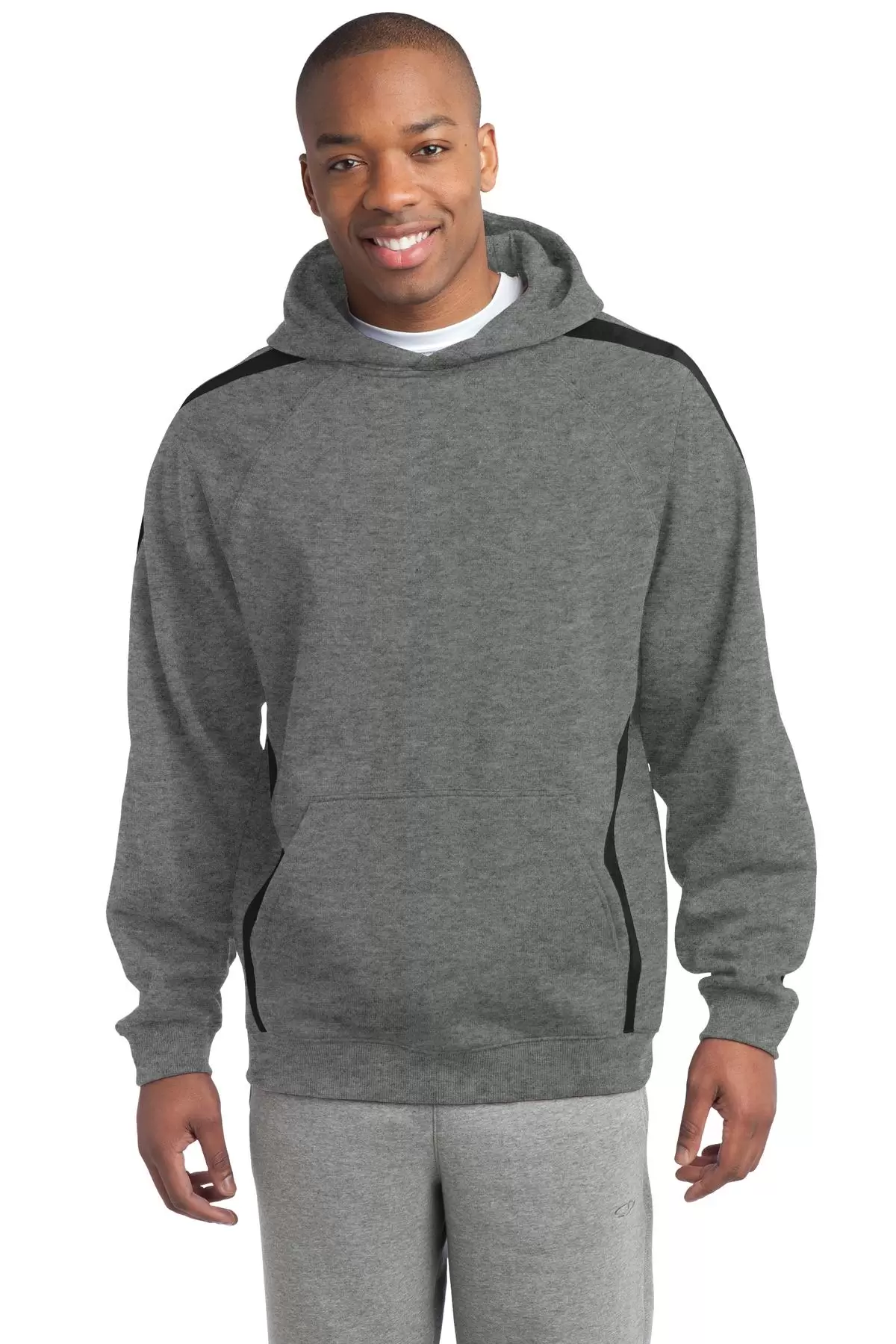 Sport Tek ST265 Sport-Tek Sleeve Stripe Pullover Hooded Sweatshirt SKU: ST265