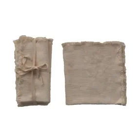 Square Linen Blend Napkins Set