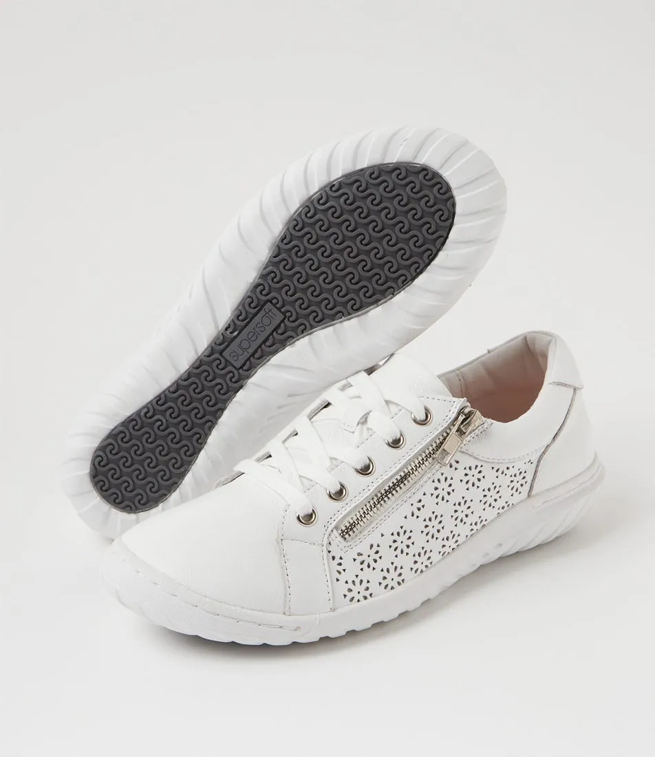 SUPERSOFT Timmi White Leather Sneakers