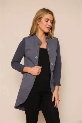 Suzy-D Bernie Stone Wash Military Jacket -NAVY/GREY Suzy-D