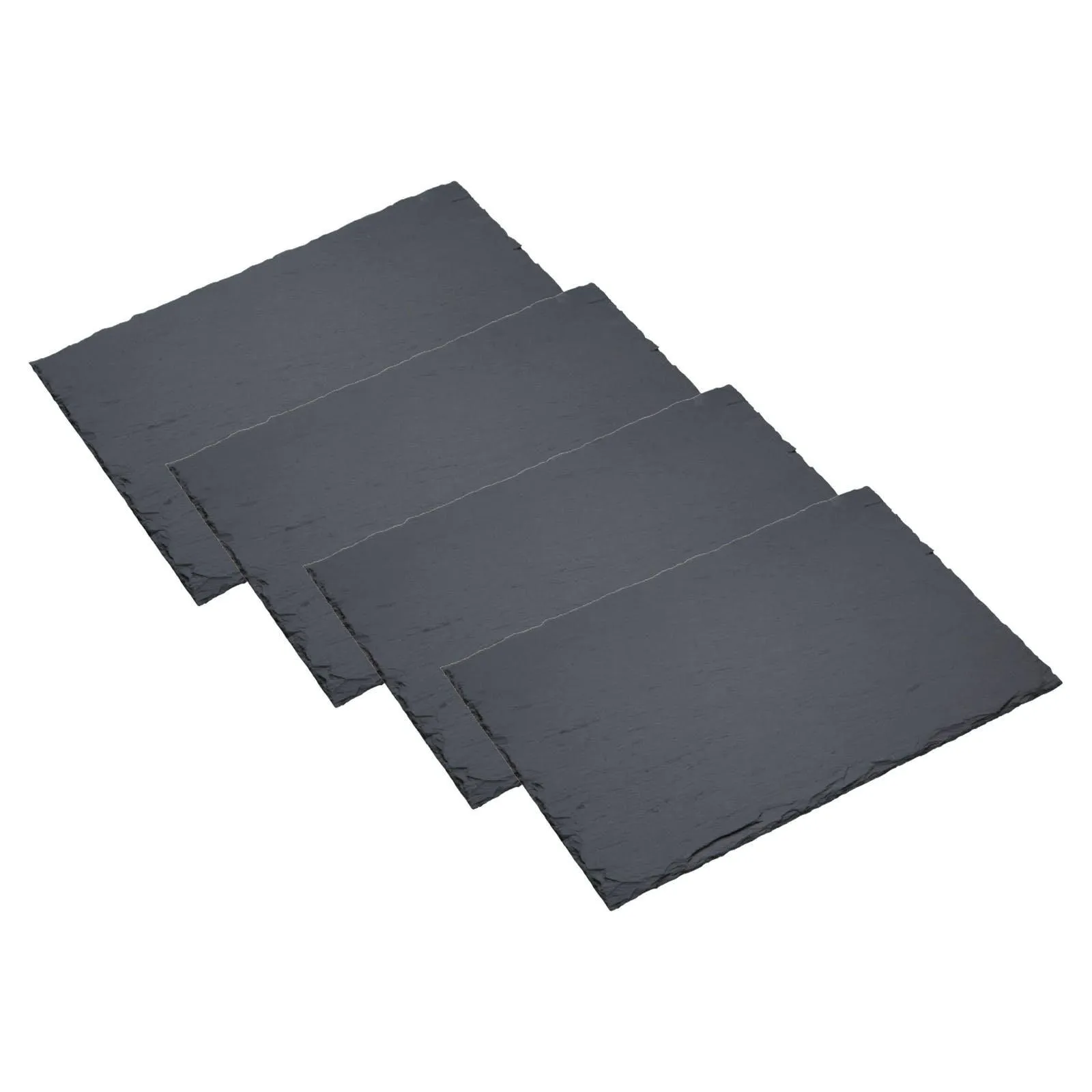 Table Linen & Mats | 8pc Placemat and Coaster Set with 4x Black Slate Placemats and 4x Coasters | Artesa