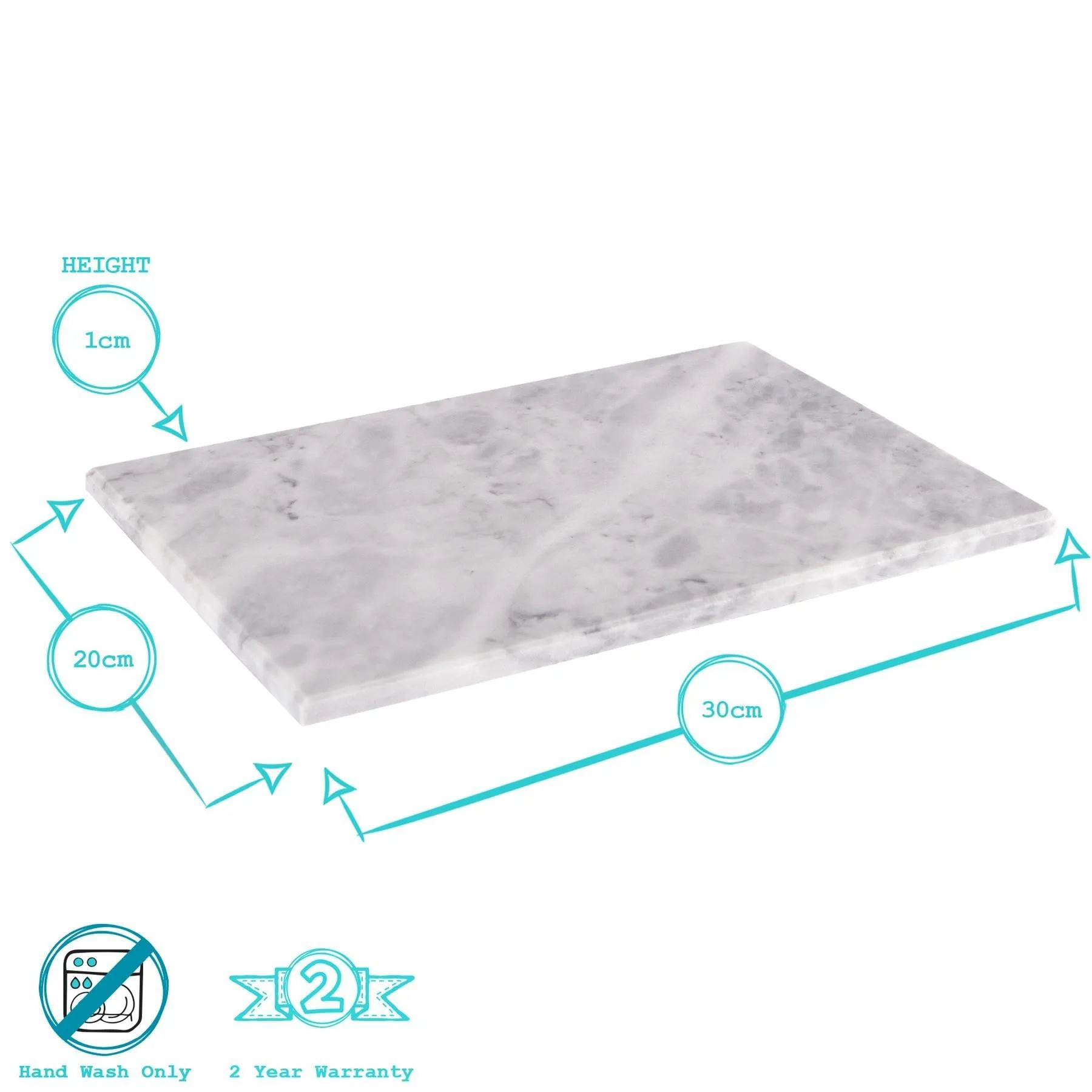 Table Linen & Mats | Rectangle Marble Placemats 30 x 20cm Pack of 6 | Argon Tableware