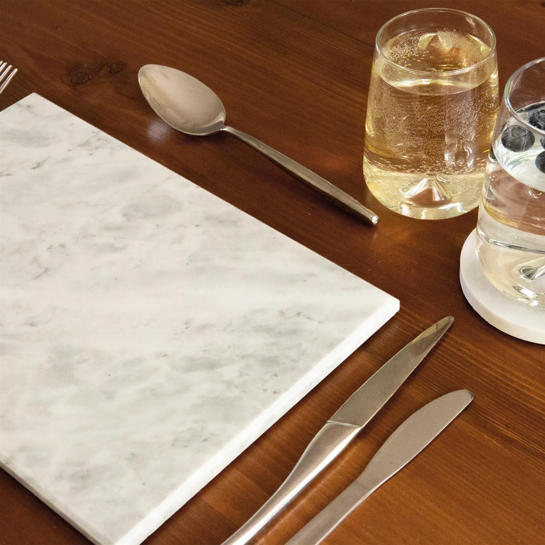 Table Linen & Mats | Rectangle Marble Placemats 30 x 20cm Pack of 6 | Argon Tableware