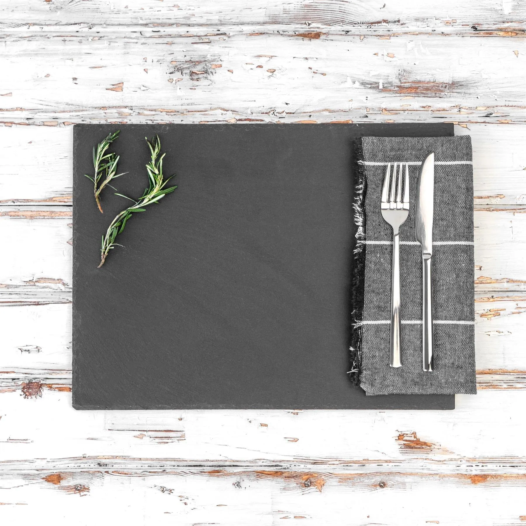 Table Linen & Mats | Rectangle Slate Placemats 30 x 20cm Pack of 4 | Argon Tableware