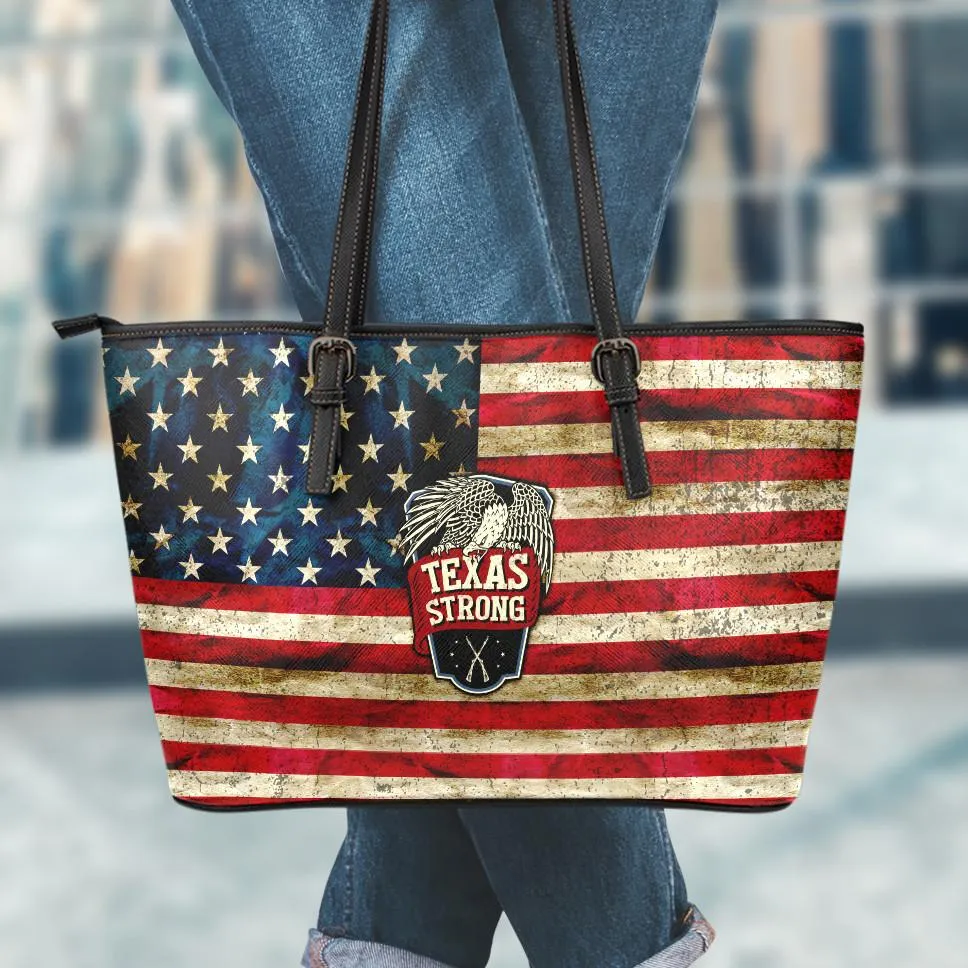 Texas Strong Large Leather Tote Bag