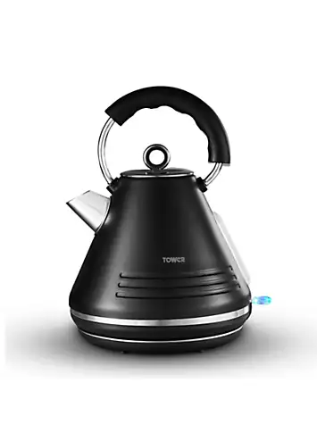 Tower T10074BLK Ash Rapid Boil Pyramid 1.7L Kettle - Black & Chrome | Kaleidoscope