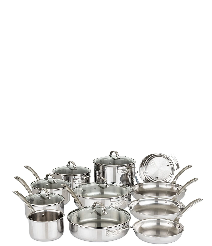 Viking 3-Ply 17-Piece Stainless Steel Cookware Set