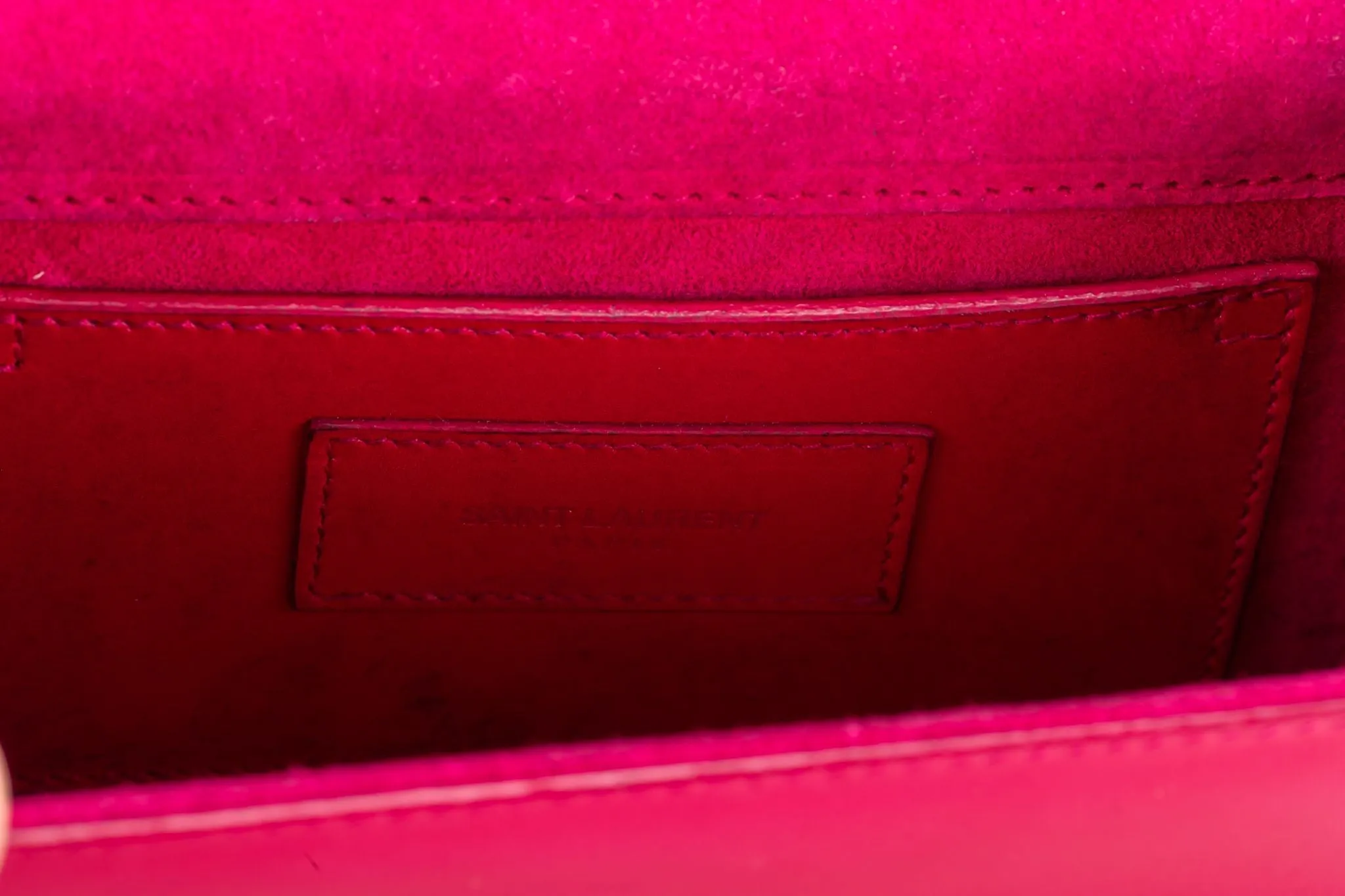 YSL Fuchsia Leather Cross Body Bag